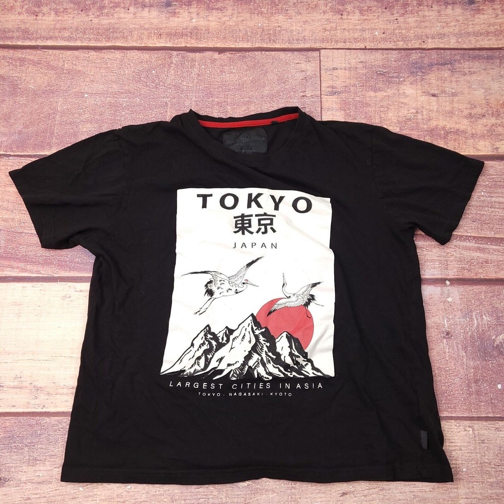 Soul Star Short Sleeve T Shirt Tokyo Japan Graphic Nagasaki Black Size Small